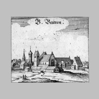 Kloster Benediktbeuern, vor der barocken Umgestaltung (Matthäus Merian, Wikipedia.jpg